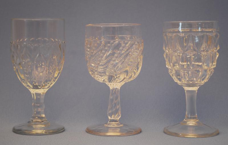 Pressed Glass Wine Glasses