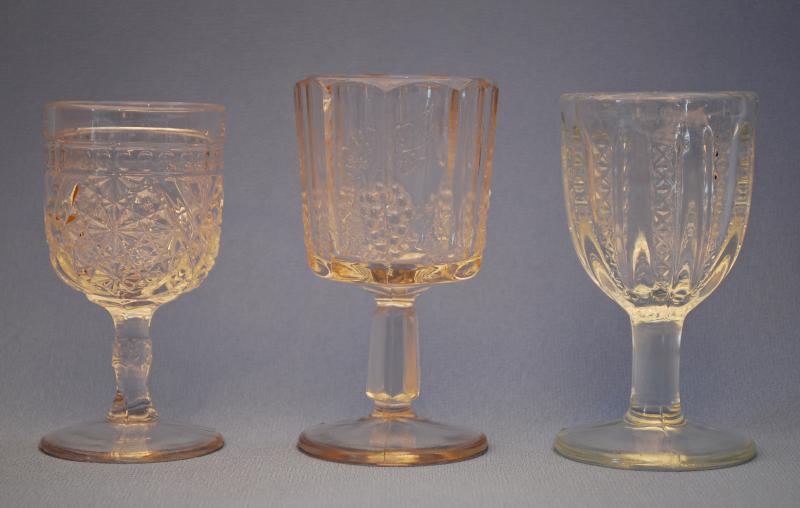 Pressed Glass Wine Glasses