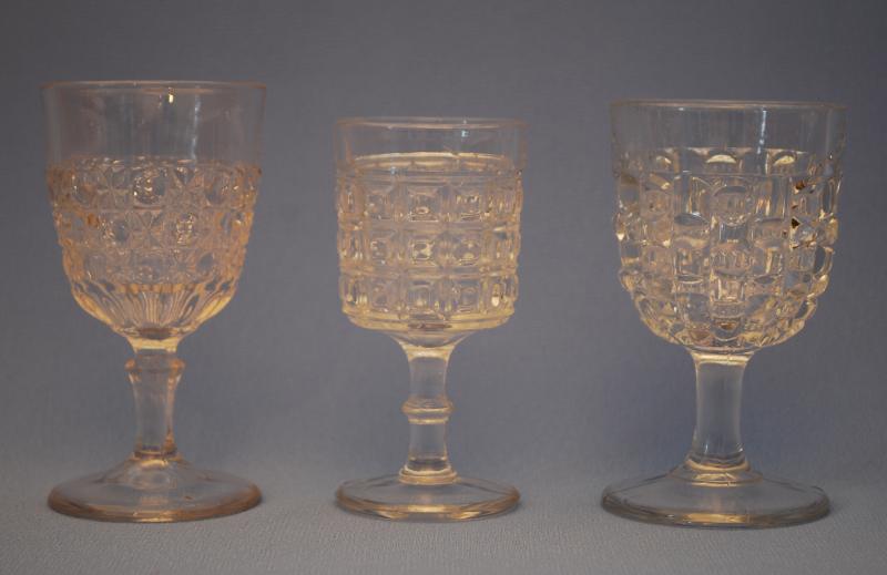 Pressed Glass Wine Glasses