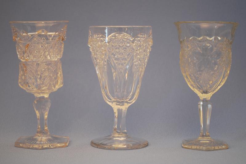 Pressed Glass Wine Glasses