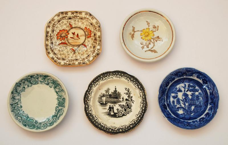 English Transferware China Butter Pats